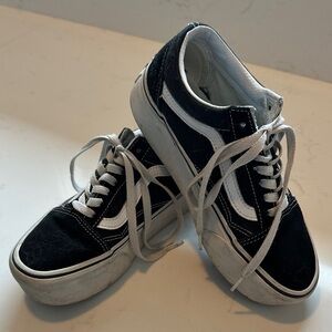 VANS Classic Black and White Lace-Up Sneakers